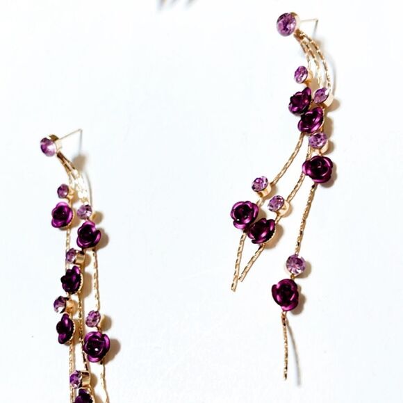 Flower drop earrings #935 - Picture 3 of 5